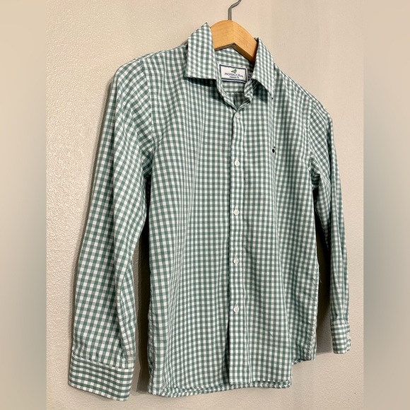 Green Checkered Kids Button Down Shirt - Picture 1 of 7
